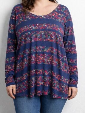 NEW Lularoe Abstract Stripe Swing Tunic Top Soft Knit Casual Comfy Flowy Fit 3XL